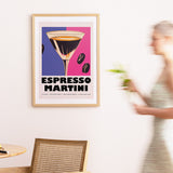 Espresso Martini Purple Pink Beans Poster