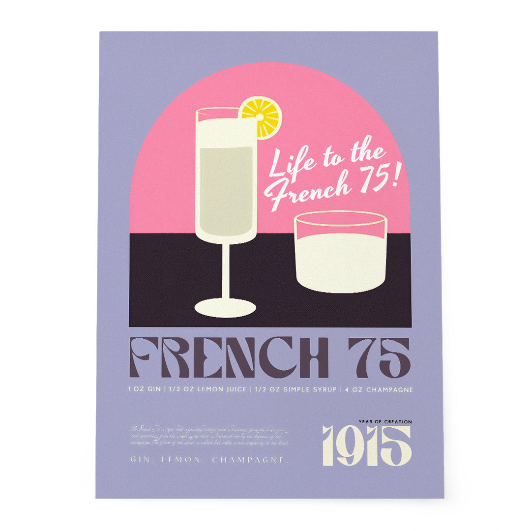 French 75 Cocktail Pink Sunrise 1915 Purple Recipe