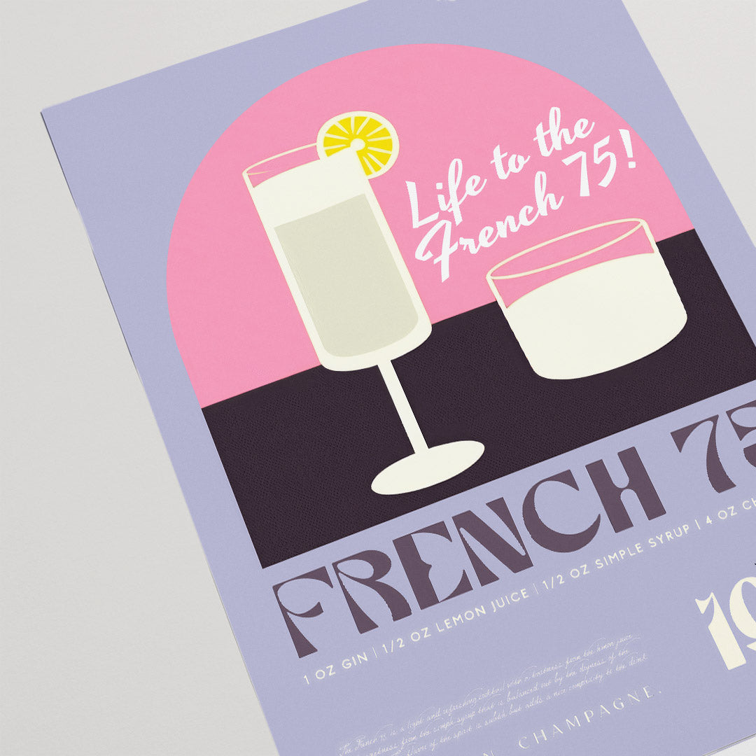 French 75 Cocktail Pink Sunrise 1915 Purple Recipe