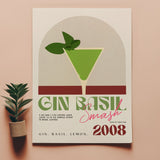 Gin Basil Smash Cocktail 2008 Classic Recipe Bar Art