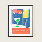 Gin Sour Cocktail Blue Room Abstract Art