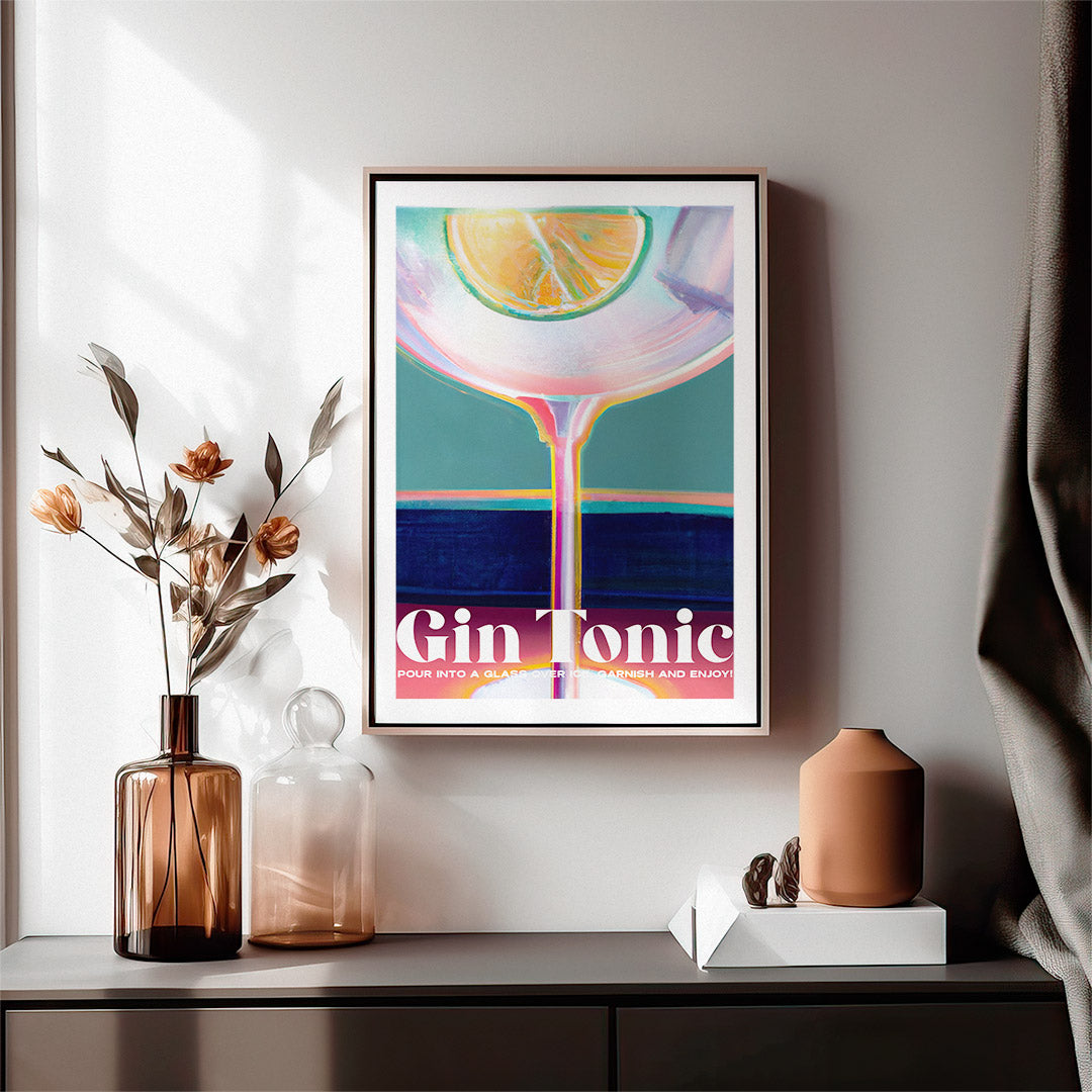 Gin Tonic Poster Big Glass