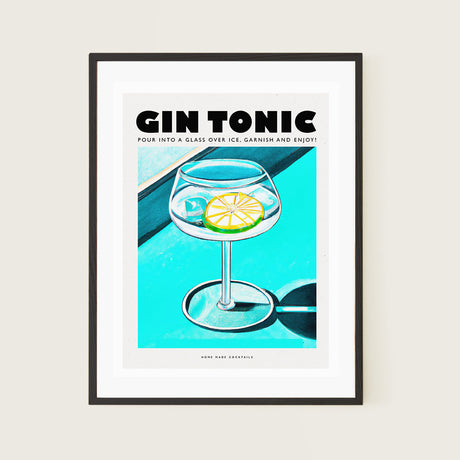 Gin Tonic Blue Glass Poster