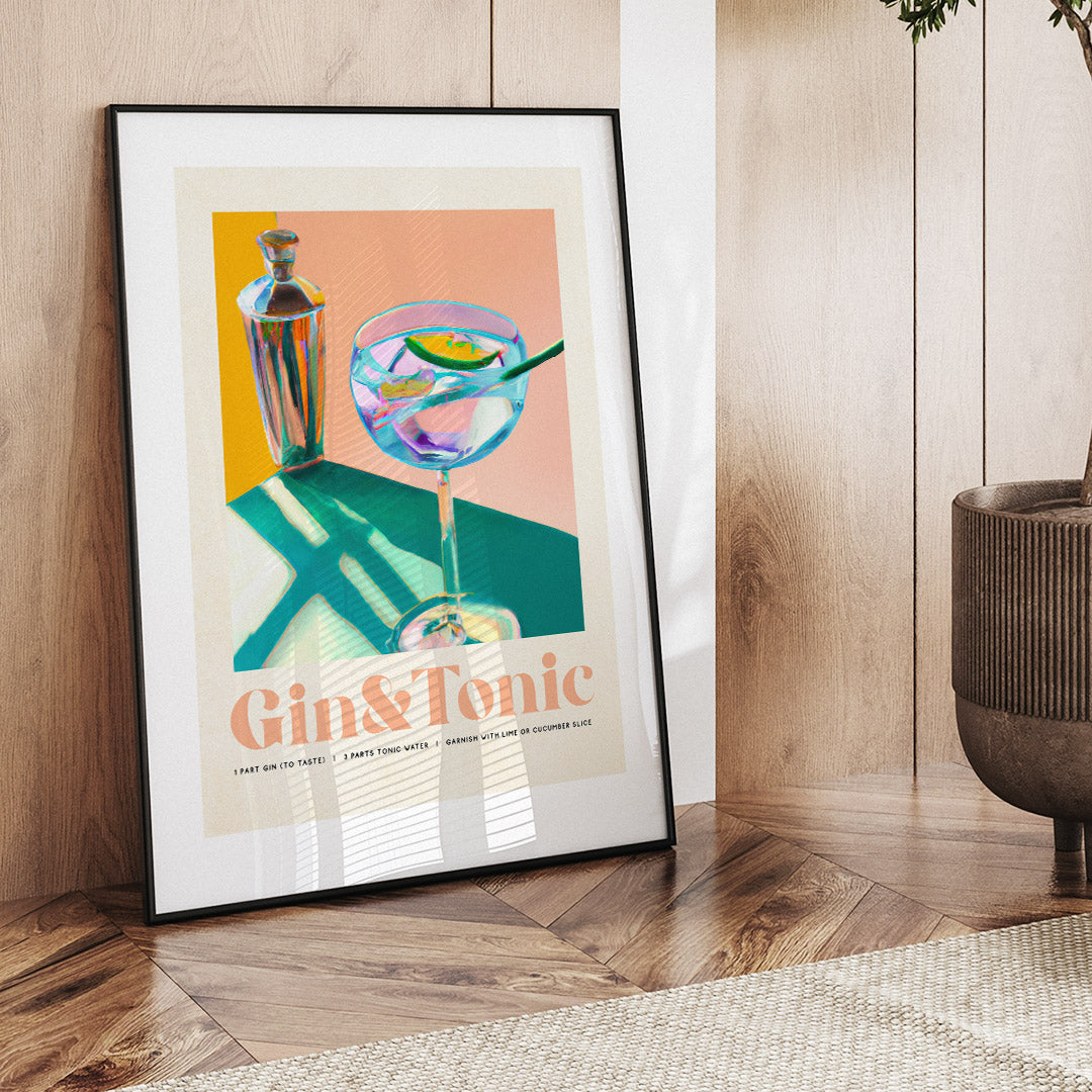 Gin Tonic Poster Pastel Reflections
