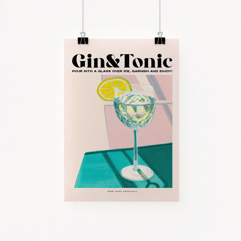Gin Tonic Pink Sunlight Poster