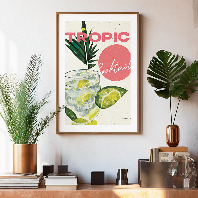 Gin Tonic Poster Tropical Refreshment