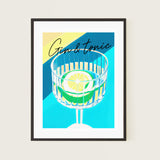 Gin Tonic Poster Rippled Glass