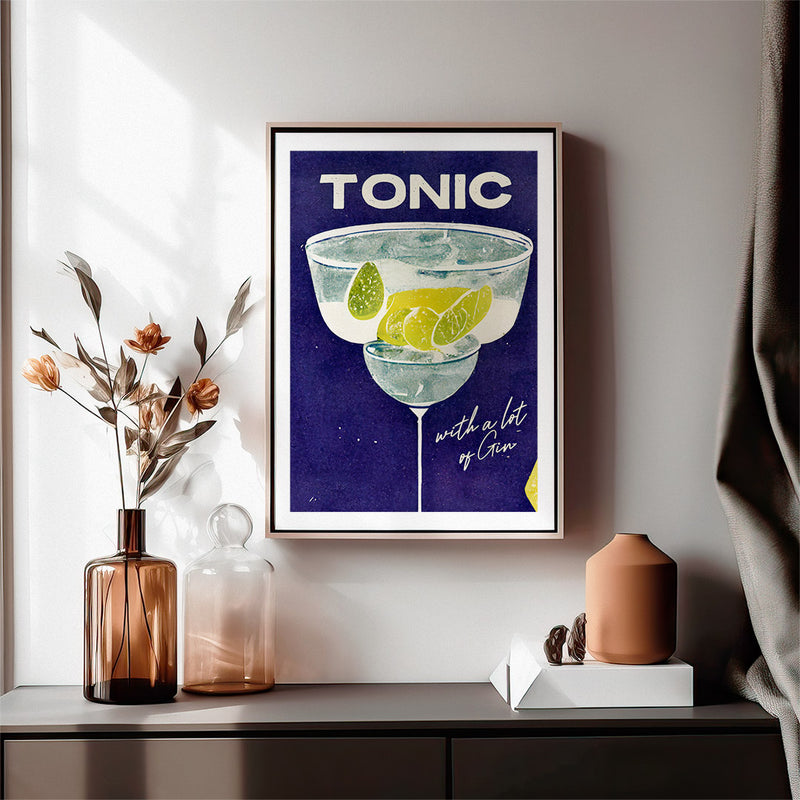 Gin Tonic With a lot of Gin Poster Vitage