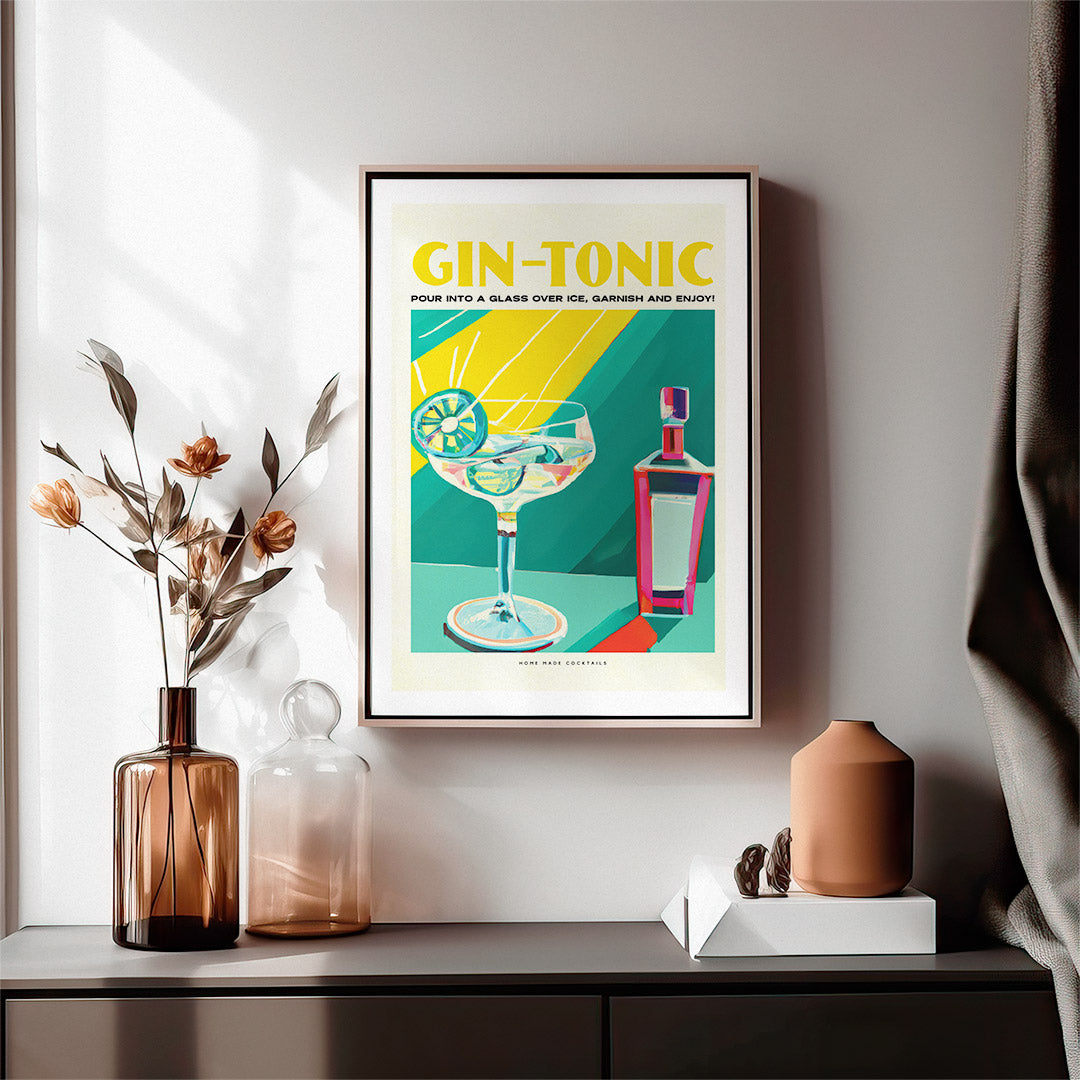 Gin Tonic Yellow Lights Poster
