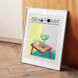 Gin Tonic Poster Yellow Wall