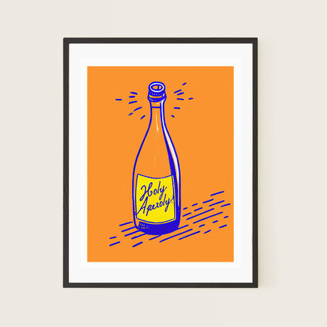 Holy Aperoly Orange Bottle Poster Aperol Spritz Cocktail Art