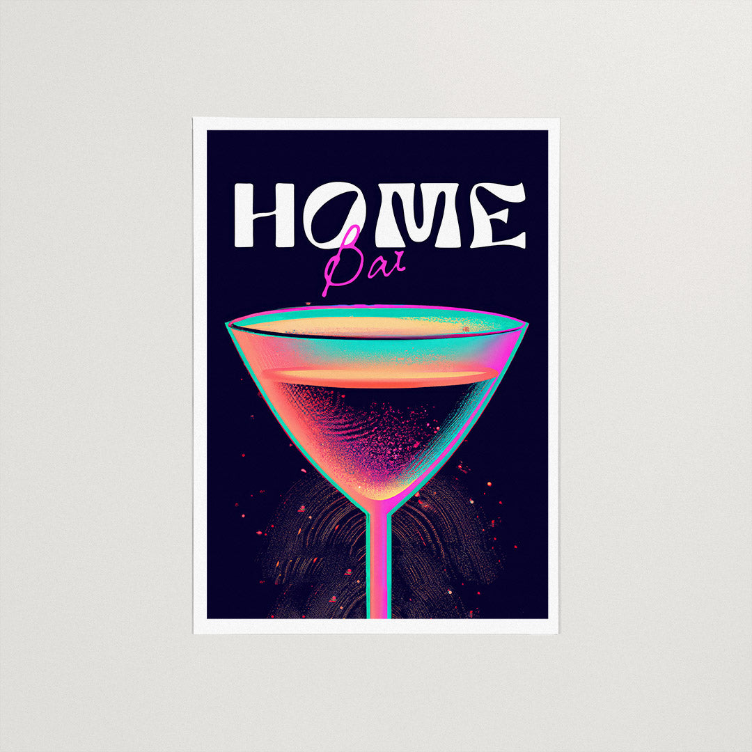 Home Bar Modern Neon Glass Colorful Art Bar Art Pink