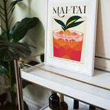 MaiTai Cocktail Poster Big Glass Tropical Island Delight