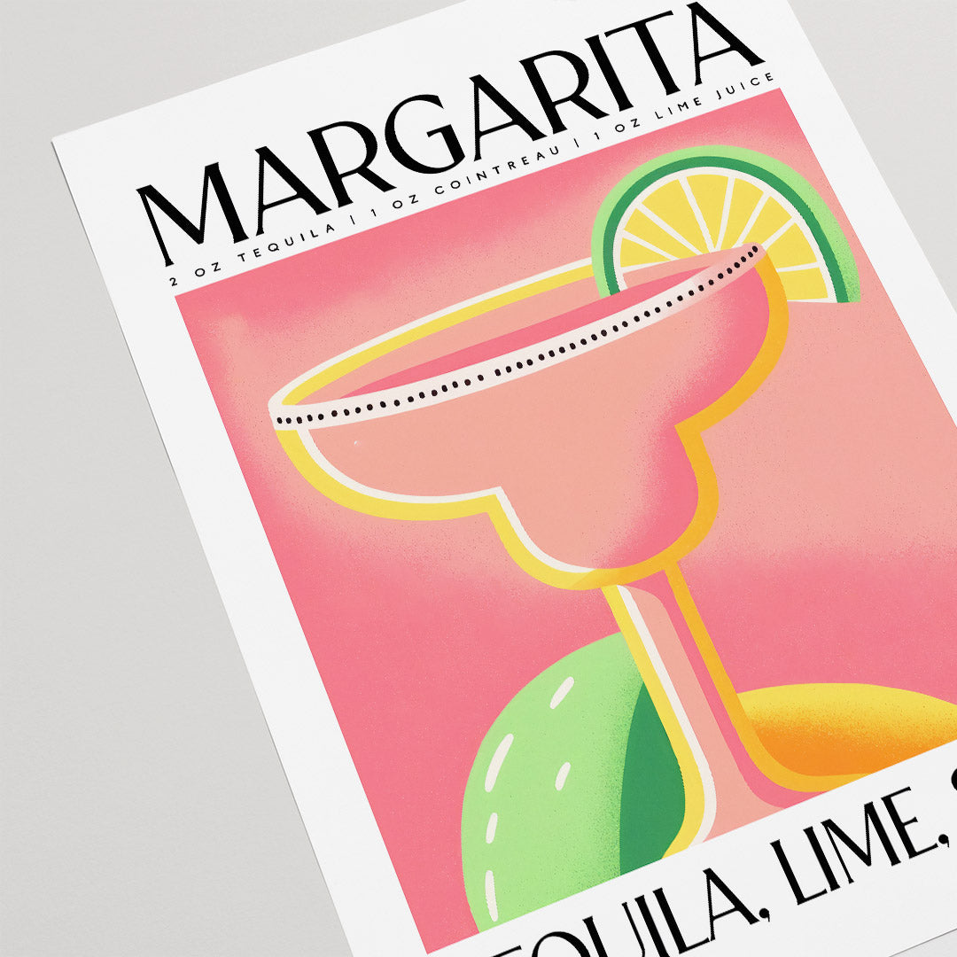 Margarita Classic Cocktail Recipe Pink Room Art
