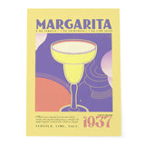 Margarita Cocktail 1937 Yellow Vintage Recipe Print