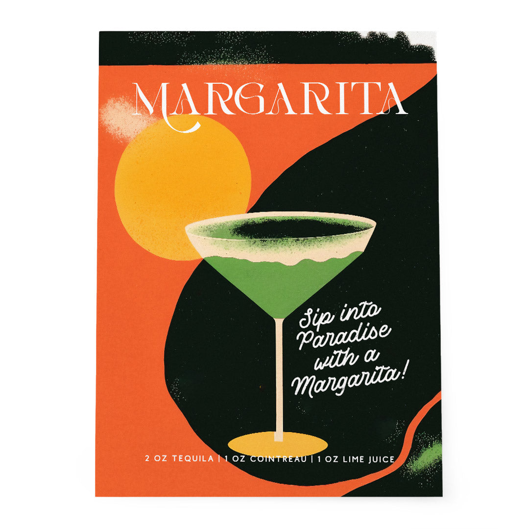 Margarita Cocktail Art Mexican Bar Recipe Red Orange Black