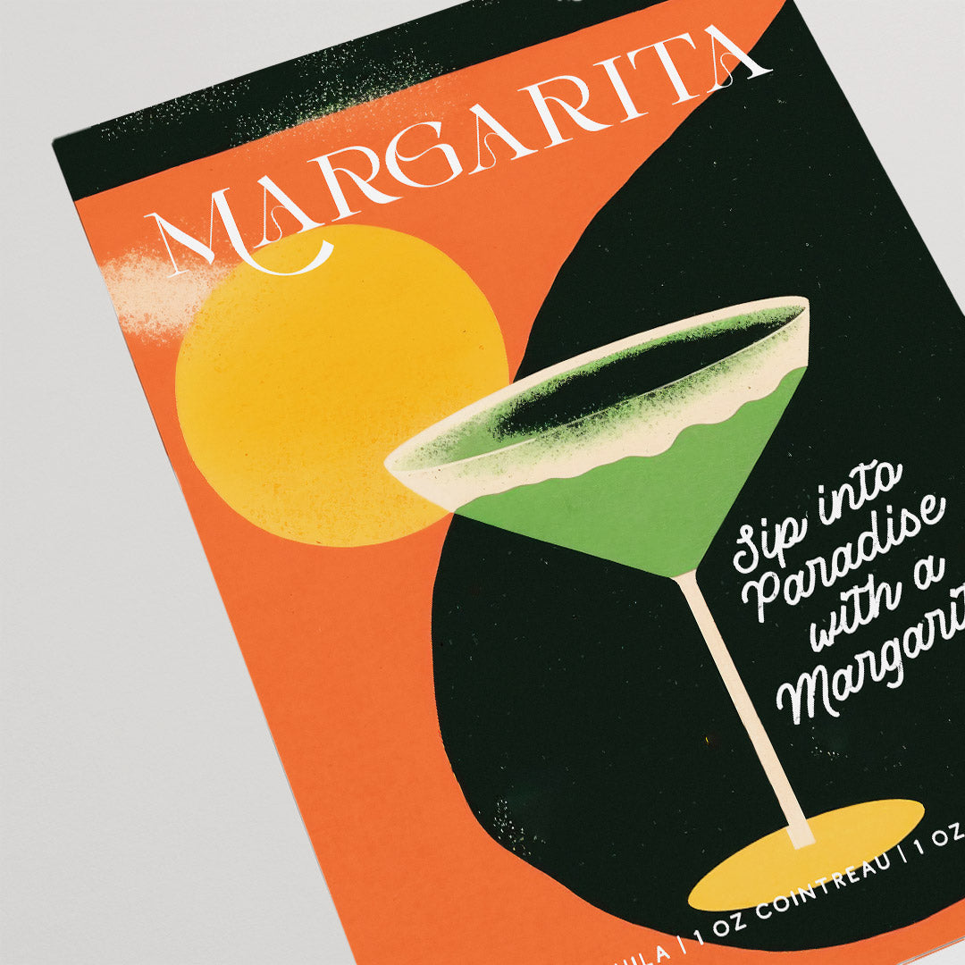 Margarita Cocktail Art Mexican Bar Recipe Red Orange Black