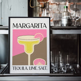 Margarita Cocktail Art Pink Abstract Lime