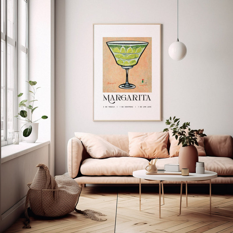 Margarita Poster Homebar Italian Gouache Glamour