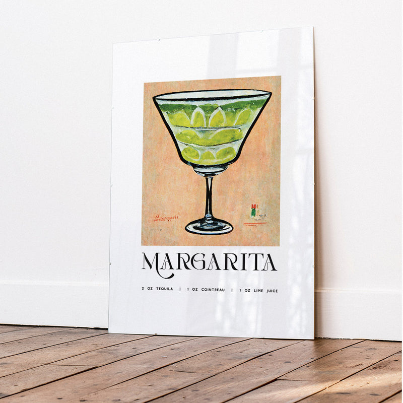 Margarita Poster Homebar Italian Gouache Glamour