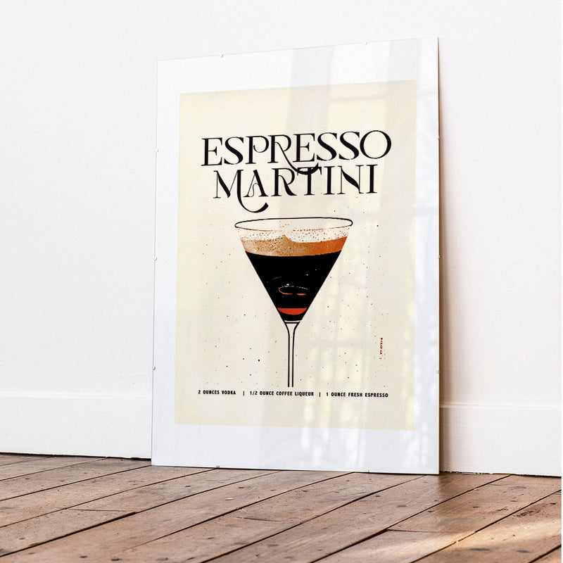 Martini Cocktail Poster Espresso Elegance