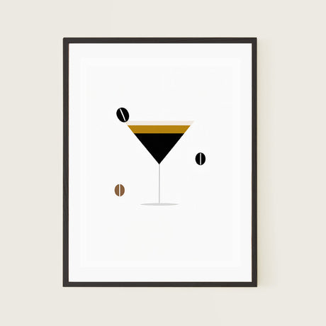 Minimalist Espresso Martini Abstract Cocktail Art