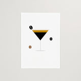 Minimalist Espresso Martini Abstract Cocktail Art