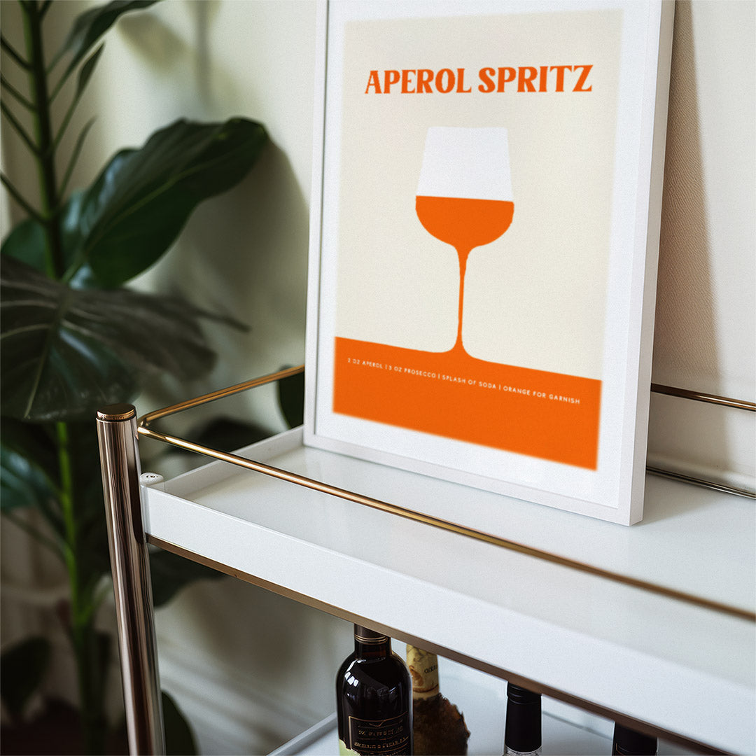 Minimalistic Aperol Spritz Cocktail Orange