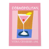 Modern Cosmopolitan Cocktail Abstract Art Pink Glass