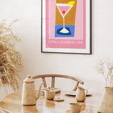 Modern Cosmopolitan Cocktail Abstract Art Pink Glass