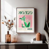 Mojito Cocktail Art 1922 Pink Vintage Room Recipe