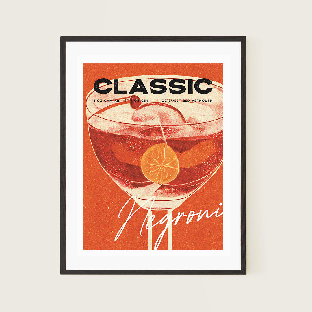 Negroni Cocktail Poster Aged Elegance in Amber