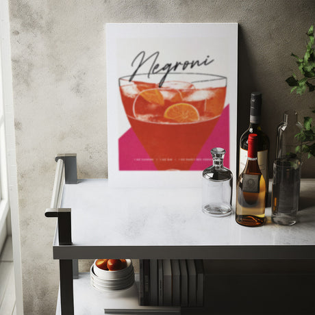 Negroni Cocktail Poster Bubbly Retro Elegance