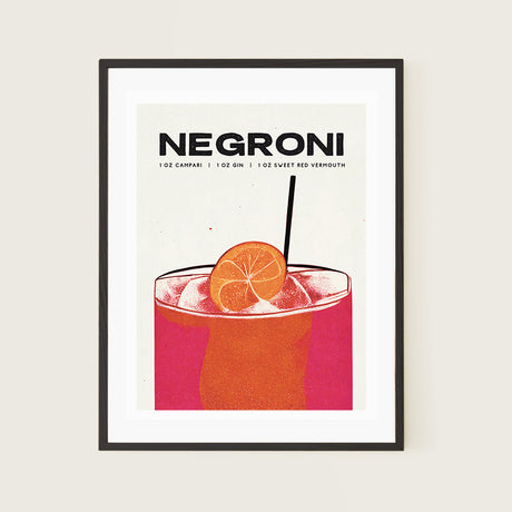 Negroni Cocktail Poster Sunset Aperitif Elegance