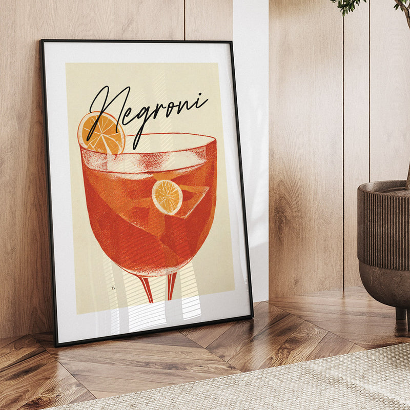 Negroni Cocktail Poster Timeless Classic Elegance