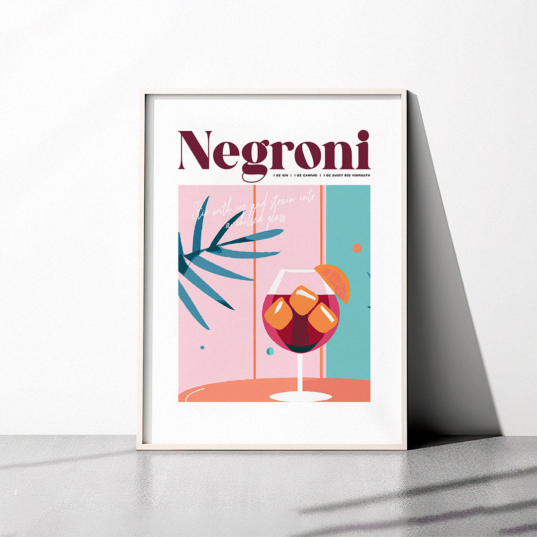 Negroni Pink Table Glass Poster