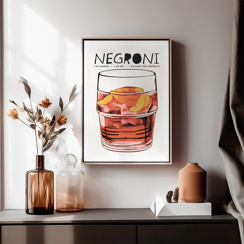 Negroni Poster Stylish Homebar Elegance