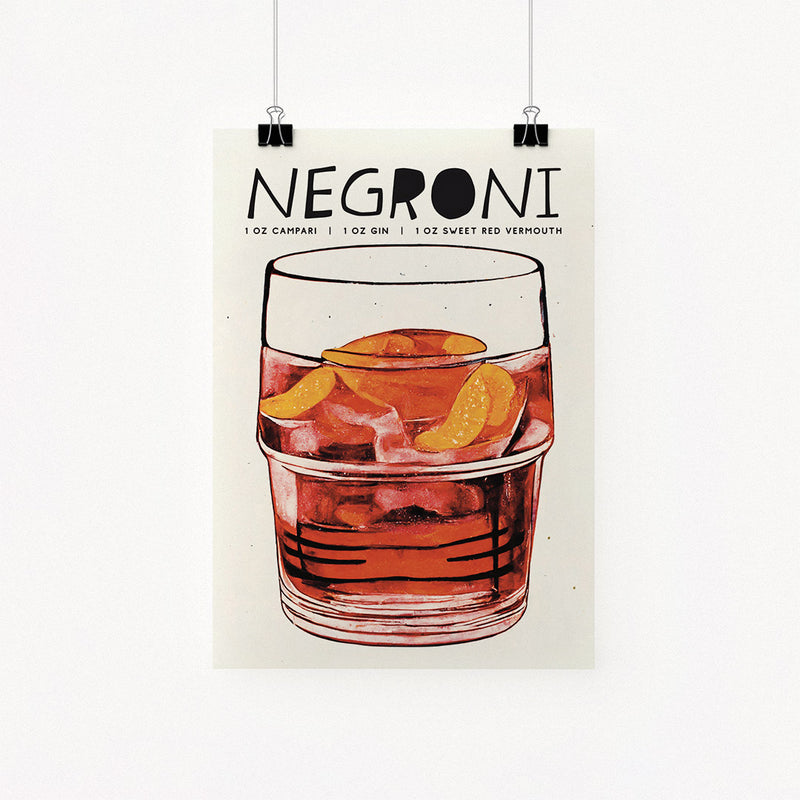 Negroni Poster Stylish Homebar Elegance