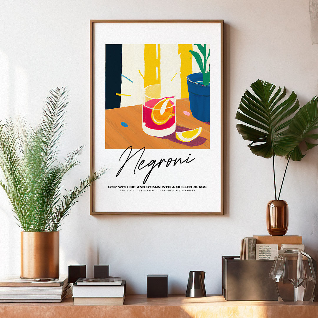 Negroni Yellow Stripes Poster