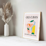 Old Cuban Cocktail Pink Exotic Room Art Recipe