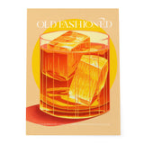 Old Fashioned Cocktail Art Big Glass Recipe Yellow Bar Art