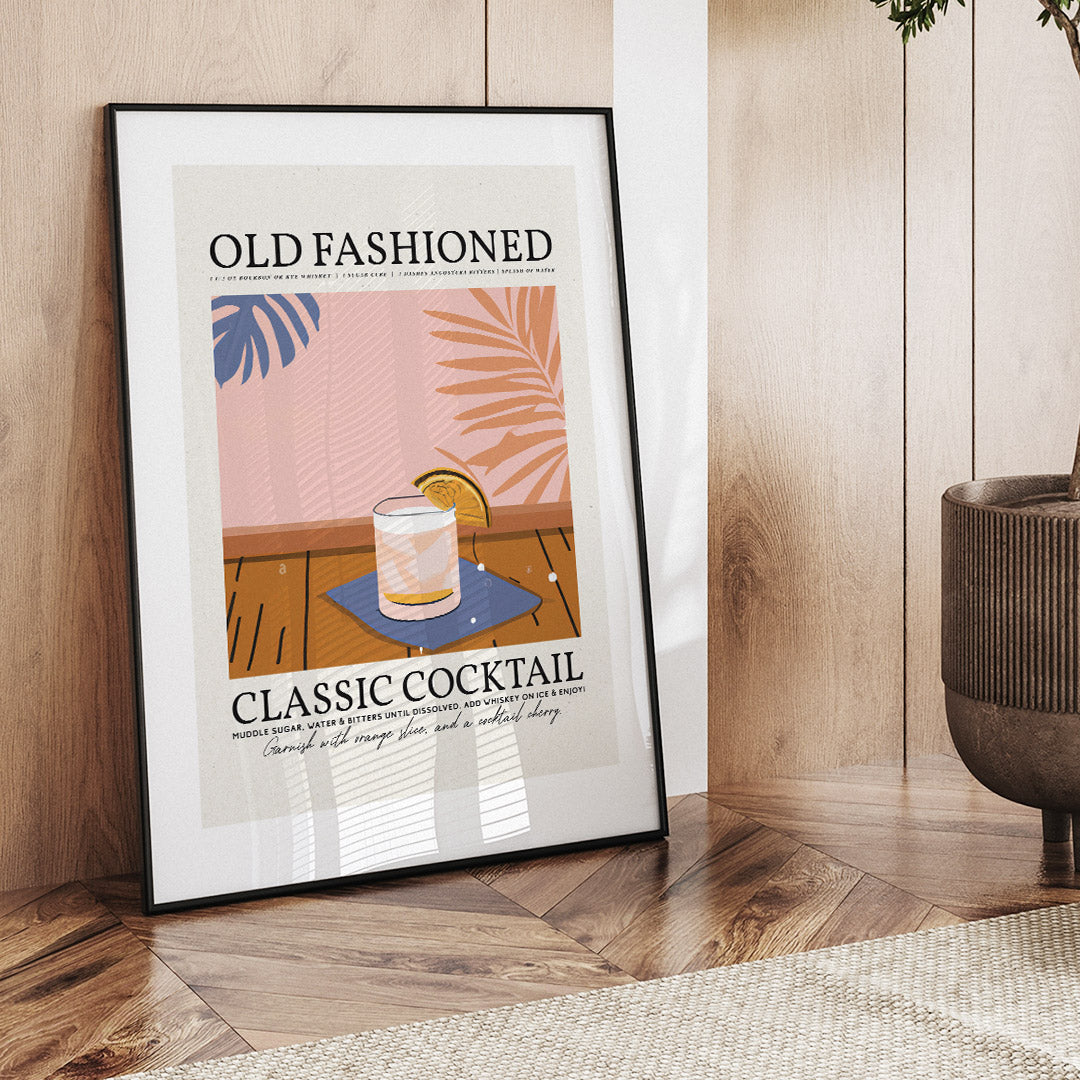Old Fashioned Pink Tropic Poster