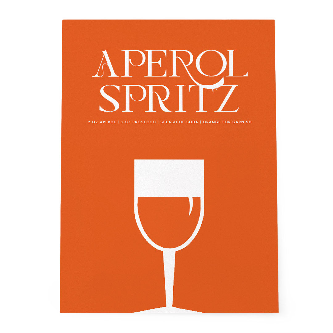 Orange Glass Aperol Spritz Cocktail Recipe Print Abstract