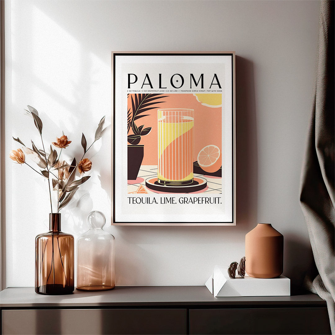 Paloma Cocktail Art Recipe Orange Room