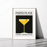 Paper Plane Cocktail Art Classic Recipe Elegant