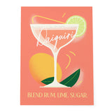 Peach Daiquiri Cocktail Art Recipe Blend Rum Lime Sugar