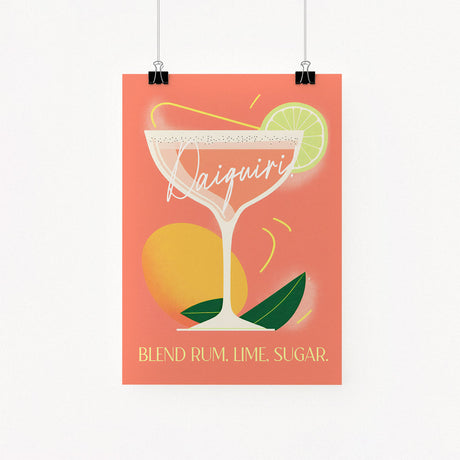 Peach Daiquiri Cocktail Art Recipe Blend Rum Lime Sugar