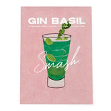 Pink Cocktail Art Print Basil Smash Play