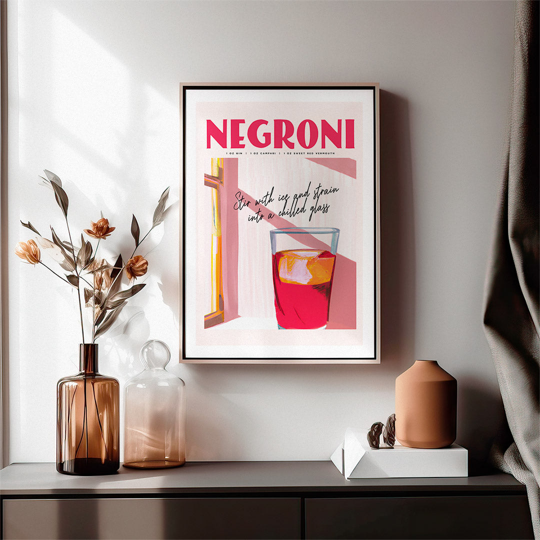 Pink Hour Negroni Poster