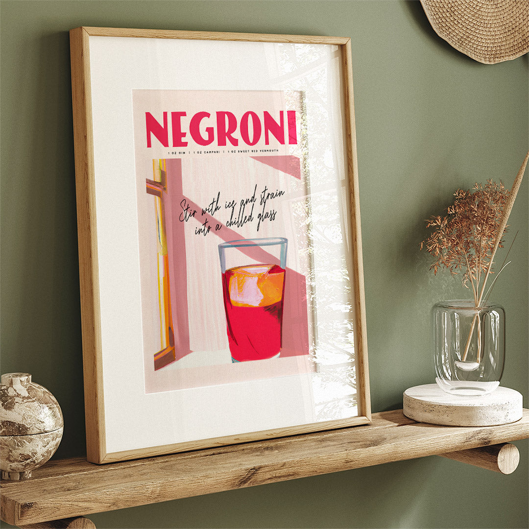 Pink Hour Negroni Poster